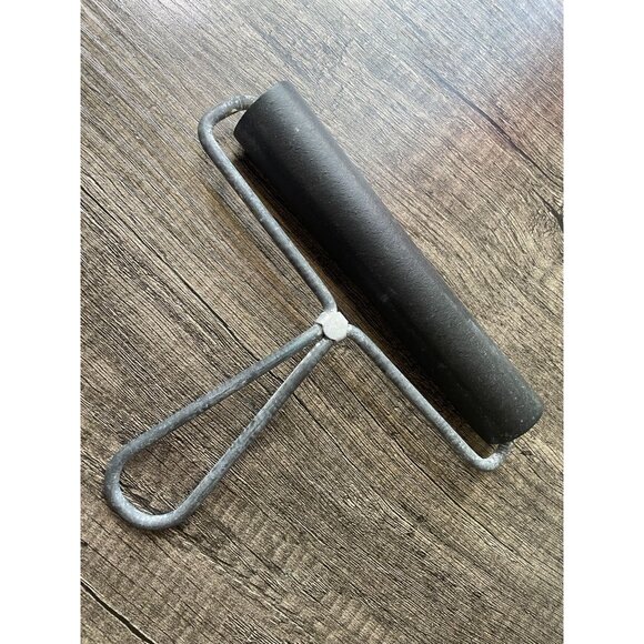 RollRite 6" Hard Rubber Brayer Roller Inking Block Art Printing Ink Vintage MCM - Picture 1 of 6